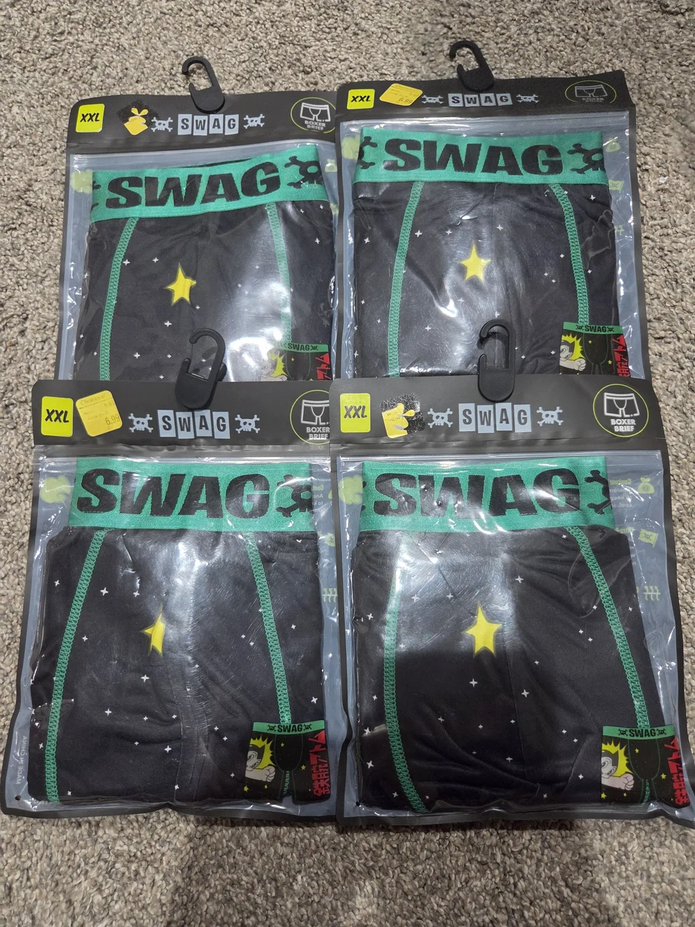 Swag Boxer Briefs Mens Astro Boy Size XXL Includes 4 Pairs New